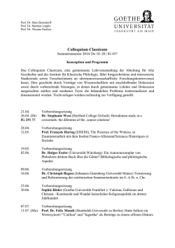 Download: Programm Colloquium Classicum - Goethe