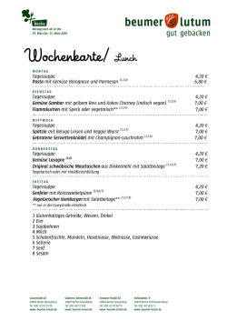 Speisekarte - Beumer und Lutum