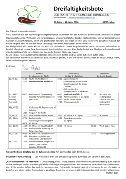 Dreifaltigkeitsbote - Kirchengemeinde Hl. Dreifaltigkeit Hunteburg