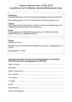 Internes Seminar des YCWA 2016 Ausbildung zum Amtlichen