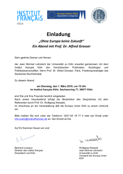 „Ohne Europa keine Zukunft“ Ein Abend mit Prof. Dr