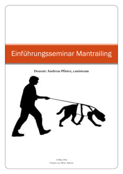 Einf&uuml;hrungsseminar Mantrailing
