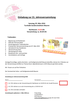 Einladung und Anmeldung