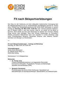 Fit nach Skisportverletzungen - SV