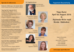Yoga-Kurse April bis August 2016 & Ayurveda