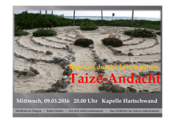 Taize-Andacht bewusst durchs Leben gehen März 2016
