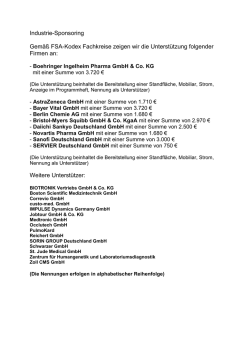 Industrie-Sponsoring Gem&auml;&szlig; FSA-Kodex Fachkreise zeigen wir die