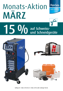 G&uuml;ltig ab 1. M&auml;rz 2016 bis 31. M&auml;rz 2016 oder solange Vorrat.