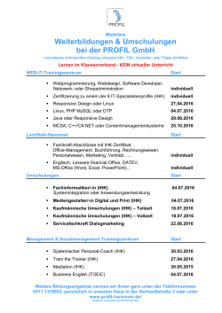 Weiterbildungen & Umschulungen bei der PROFIL GmbH