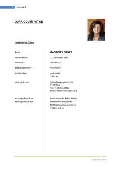 curriculum vitae - Fachhochschule St. Pölten