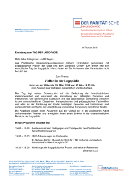 Einladung &bdquo;Vielfalt in der Logop&auml;die&ldquo;
