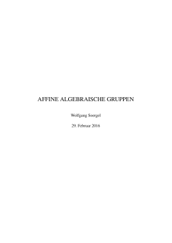 Skriptum Affine Algebraische Gruppen
