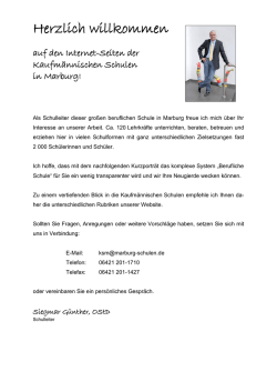Herzlich willkommen - Kaufm&auml;nnische Schulen Marburg