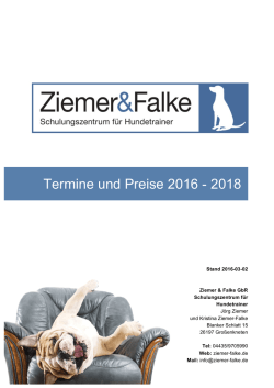 Termine Preise - Ausbildung mit Hunden