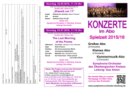 Gro&szlig;es Abo Kleines Abo Kammermusik-Abo - symphonie