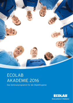 ECOLAB AKADEMIE 2016