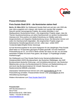 die Nominierten stehen fest!