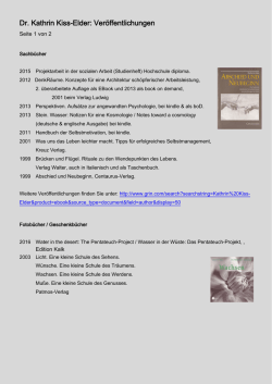 Dr. Kathrin Kiss-Elder: Ver&ouml;ffentlichungen