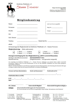Mitgliedsantrag mit Einverständniserklärung