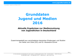 Grunddaten Jugend und Medien 2016