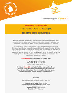 ICH BIN`S, DEINE SCHWESTERN - KinderTheaterHaus Hannover