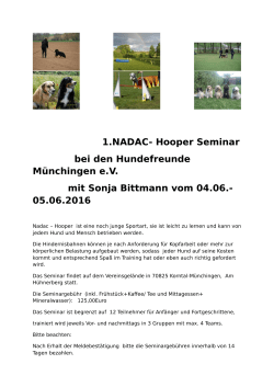 1.NADAC- Hooper Seminar bei den Hundefreunde Münchingen e.V.