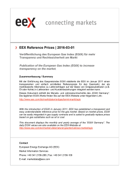 EEX Reference Prices | 2016-03-01