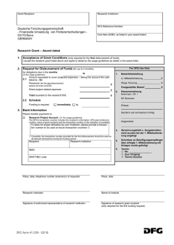 International Research Grants Request for Disbursement of