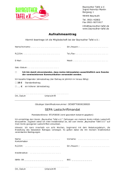 Aufnahmeantrag SEPA Lastschriftmandat