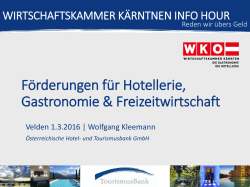F&ouml;rderm&ouml;glichkeiten f&uuml;r Hotellerie und Gastronomie