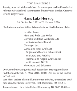 Hans Lutz-Herzog - Der Rheintaler