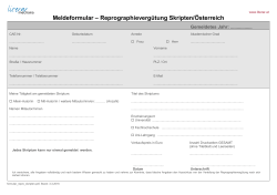 Meldeformular – Reprographievergütung Skripten/Österreich