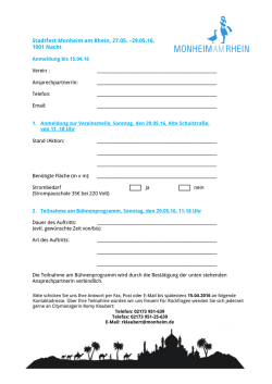 Stadtfest Monheim am Rhein, 27.05. –29.05.16, 1001 Nacht