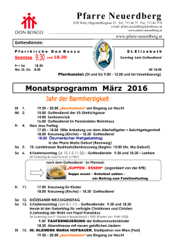 Monatsprogramm März - Pfarre Neuerdberg