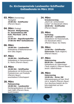 Gottesdienste - Landsweiler