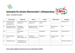 Speiseplan für Schulen Mammendorf + Althegnenberg