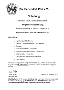 Einladung zum 10.03.2005 - BSV Pfaffendorf 1967 eV