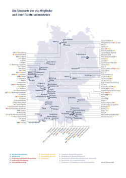 Die Standorte der vfa-Mitglieder und ihrer Tochterunternehmen