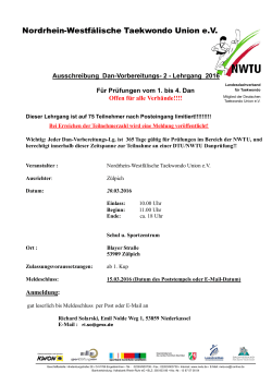 DVL Nr. 2 in Zülpich - Nordrhein Westfälische Taekwondo Union eV