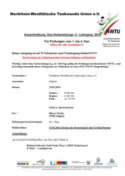 DVL Nr. 2 in Z&uuml;lpich - Nordrhein Westf&auml;lische Taekwondo Union eV