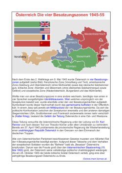 &Ouml;sterreich Die vier Besatzungszonen 1945-55
