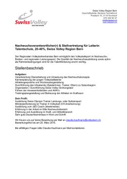 Ausschreibung Nachwuchsverantwortliche(r) SVRBE