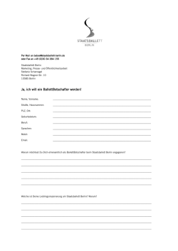 Ja, ich will ein BallettBotschafter werden!