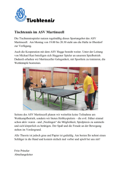 Tischtennis - ASV Martinszell