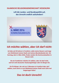 Ich m&ouml;chte w&auml;hlen, aber ich darf nicht!