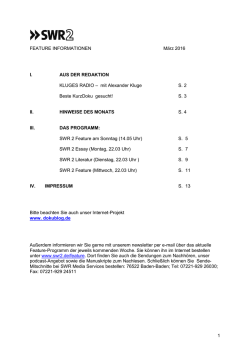 Download: SWR2 Feature Informationen