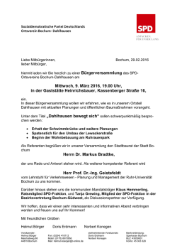 einl&auml;dt - Ortsverein Dahlhausen