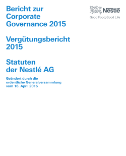Bericht zur Corporate Governance 2015 Vergütungsbericht