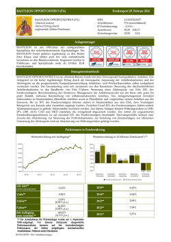 Fondsreport 29. Februar 2016 BANTLEON OPPORTUNITIES S (PA
