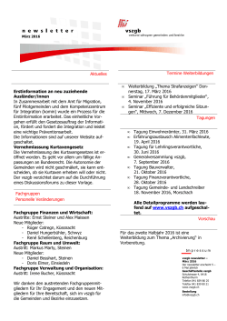 Newsletter März 2016 - vszgb verband schwyzer gemeinden und